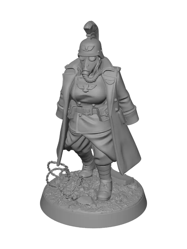 3D model for Imperial Guardsman with Rocket Launcher