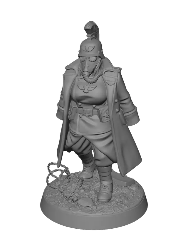 3D model for Imperial Guardsman with Rocket Launcher