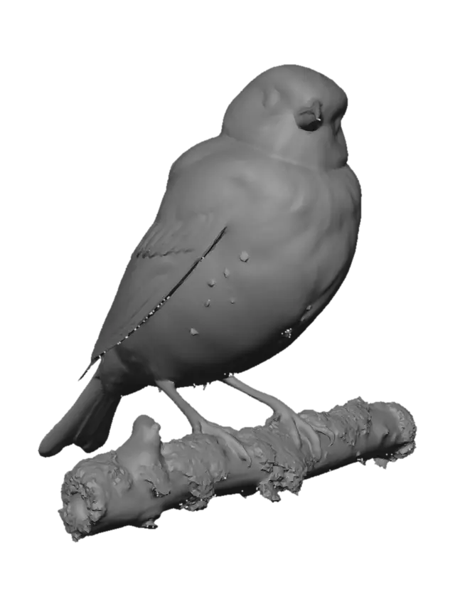 3D model for Golden Finch on a Mossy Branch