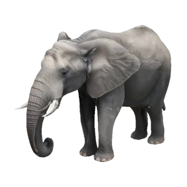 elephant 3D model, vytvořený pomocí AI