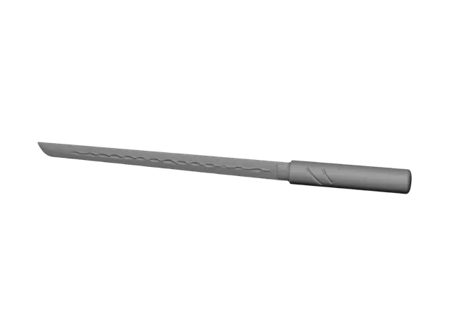 3D model for Damascus Wave Katana