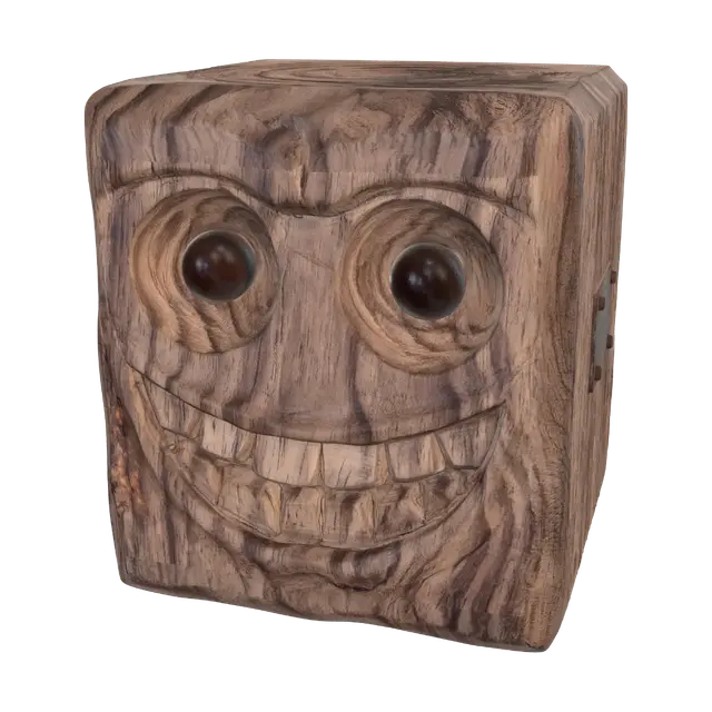 3D model for Carved Wooden Face Block