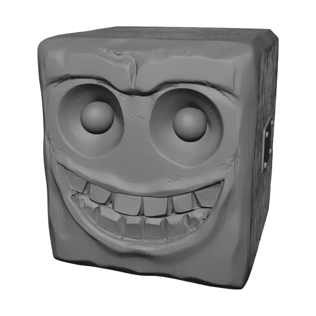 3D model for Carved Wooden Face Block
