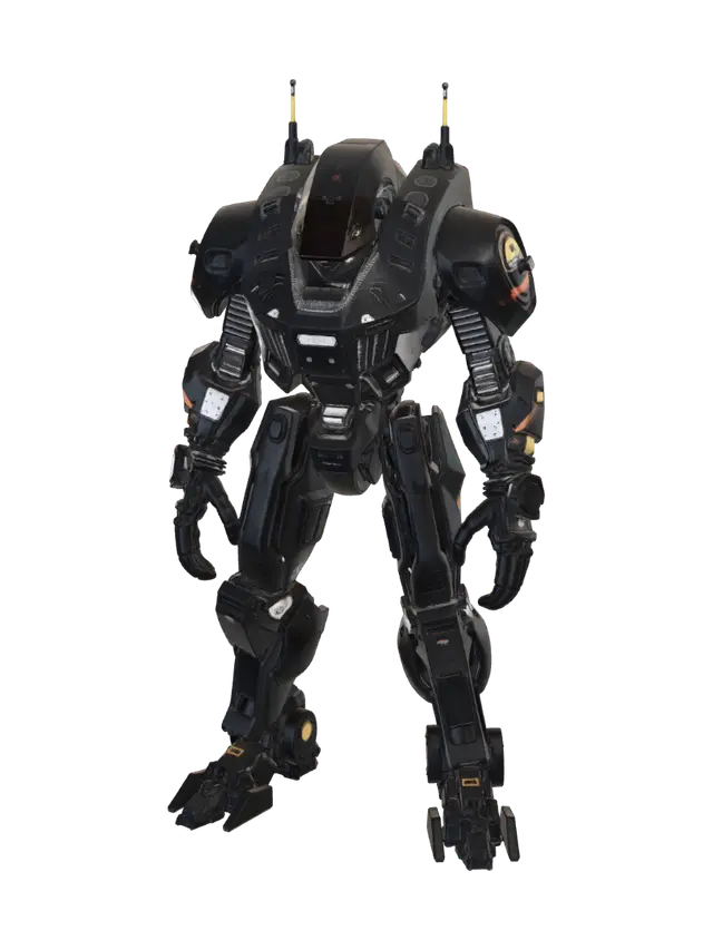robot intimidate como un exterminador, mezcla de cyberpunk, terminator,… - Exterminator 3D model, vytvořený pomocí AI