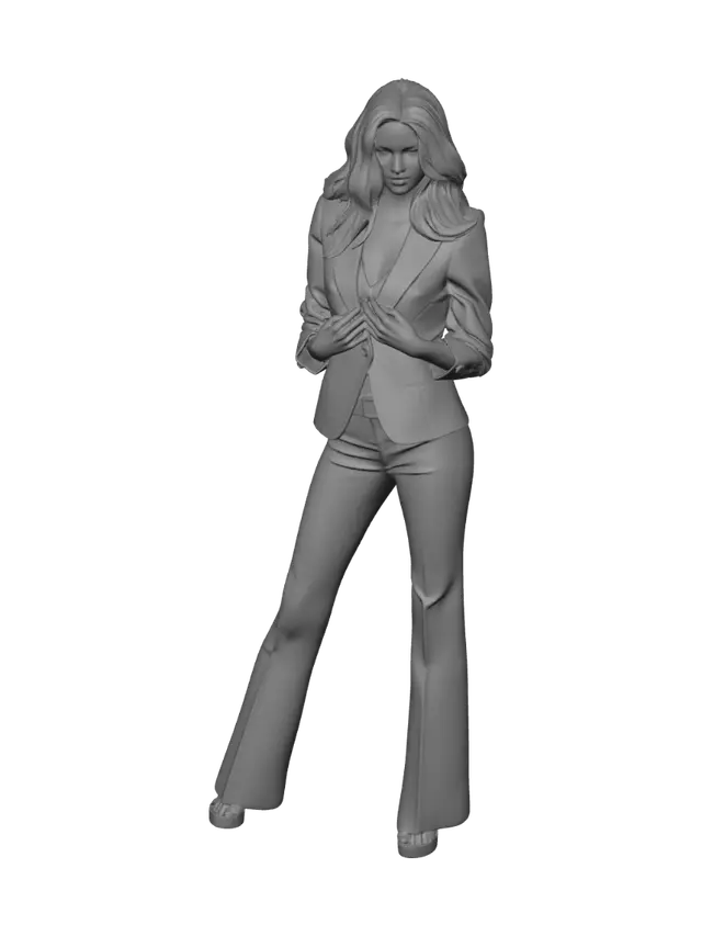 3D model for Beige Tailored Power Suit