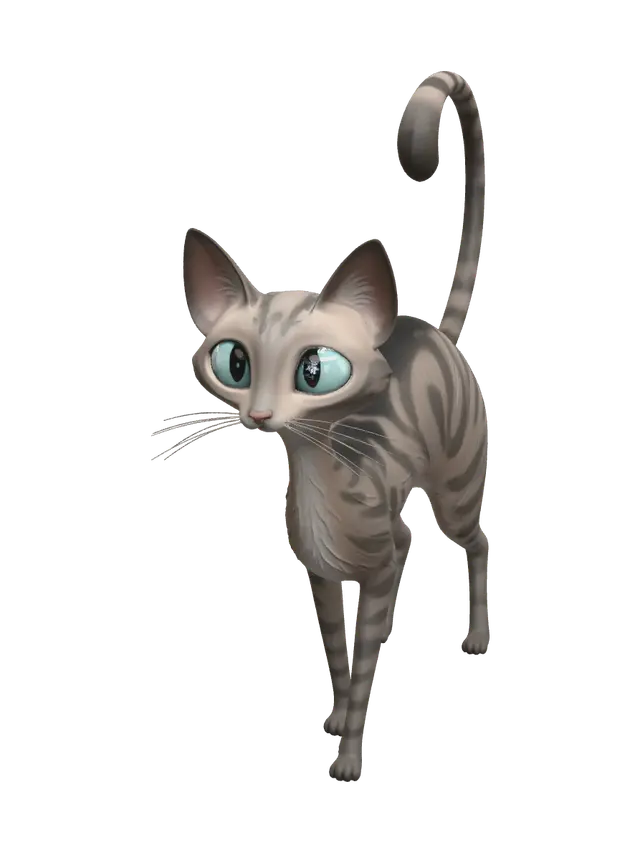 Cat Reference - Paws 3D model, vytvořený pomocí AI