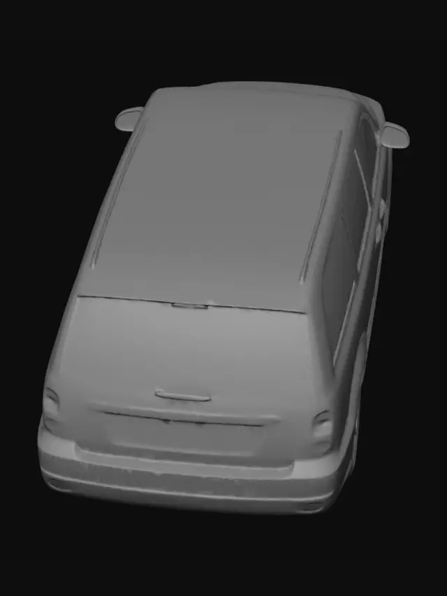 3D model for White Minivan Side Profile