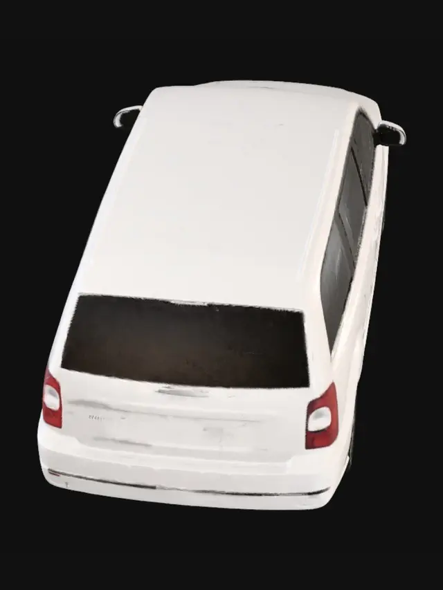 3D model for White Minivan Side Profile