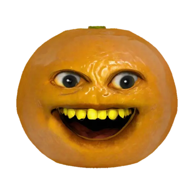 Annoying Orange, an orange fruit with a face - Meme 3D model, vytvořený pomocí AI