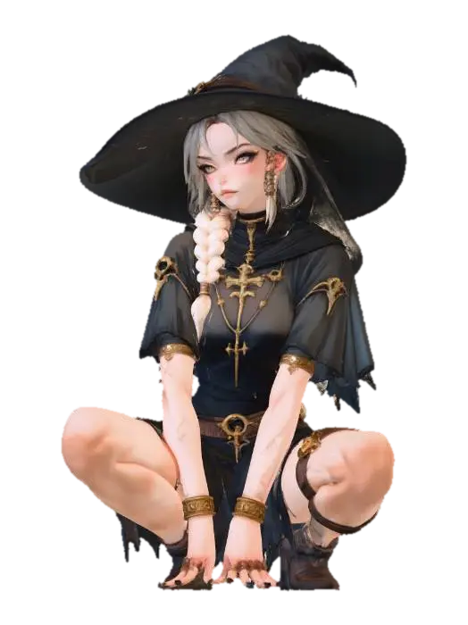 Forest Sorceress - Druid 3D model, vytvořený pomocí AI
