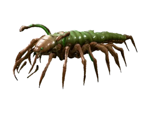 Giant monstrous centipede. Segmented armored body with glossy chitin. Sharp… 3D model, vytvořený pomocí AI