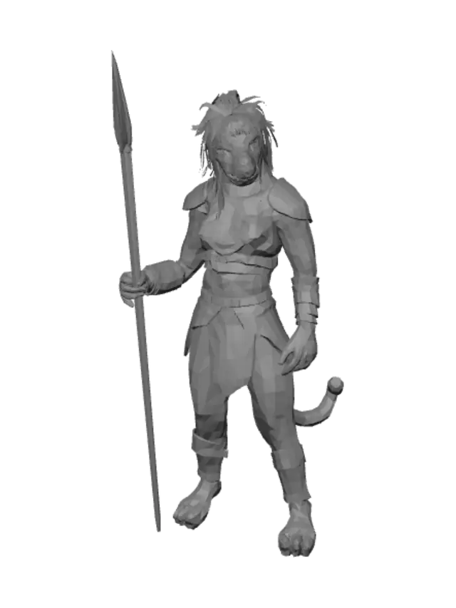 3D model for Desert Tiger Warrior