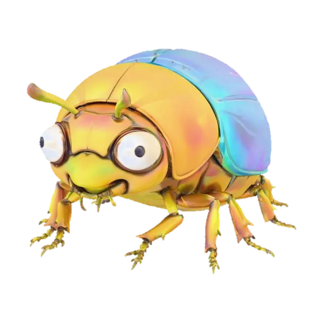 Bubble Bug 3D model, vytvořený pomocí AI
