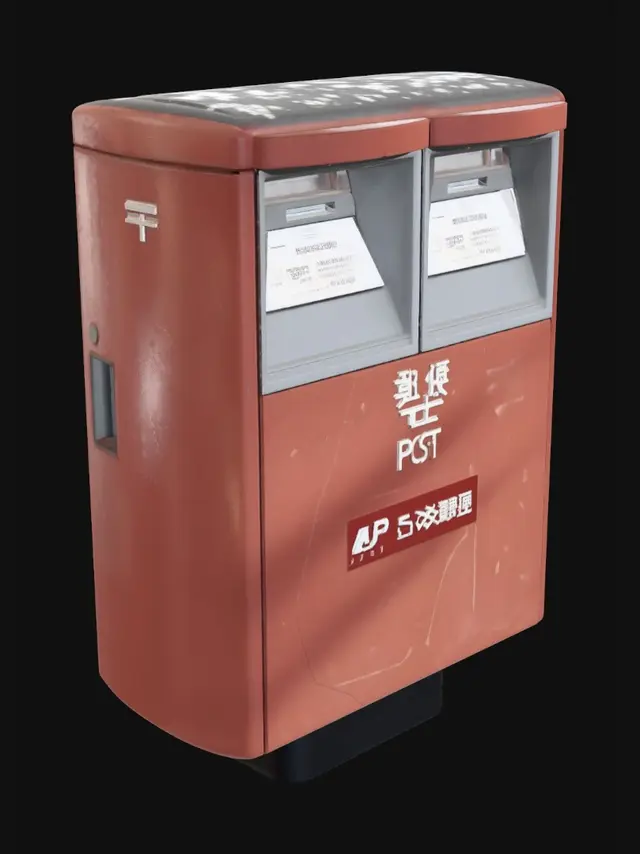 3D model for Orange Japanese Post Box