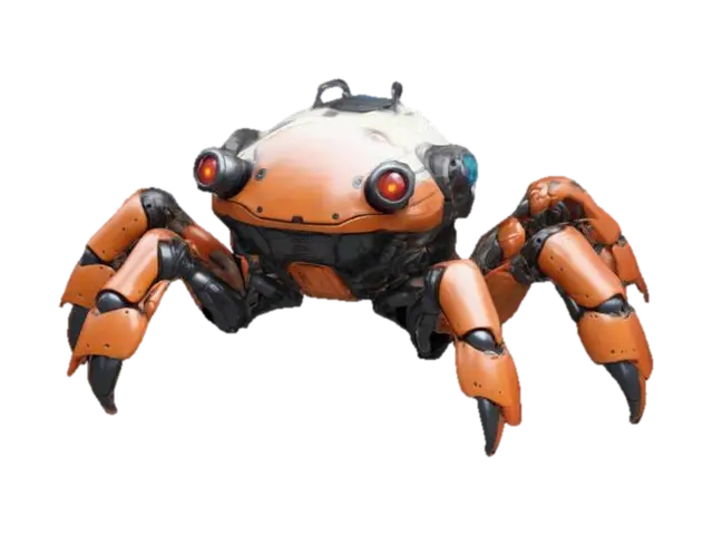 Huge controllable by human pilot Robotic crab sci-fi fantasy video game, simple… 3D model, vytvořený pomocí AI