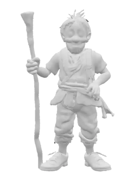 3D model for A Village Idiot NPC Game Character