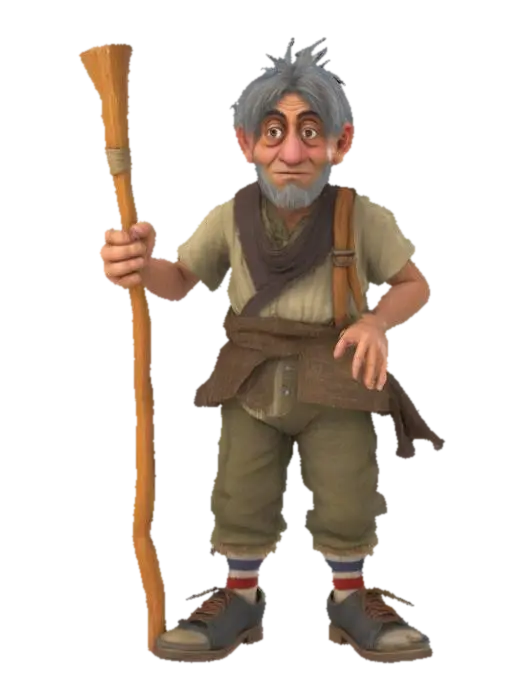 3D model for A Village Idiot NPC Game Character