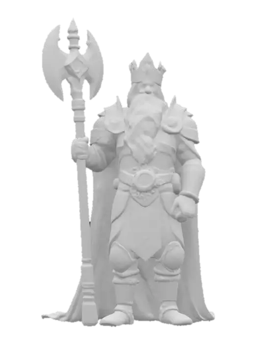 3D model for A long haired Dwarf, King of the Only Mountain.