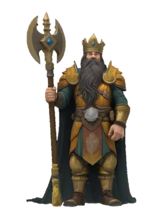 3D model for A long haired Dwarf, King of the Only Mountain.