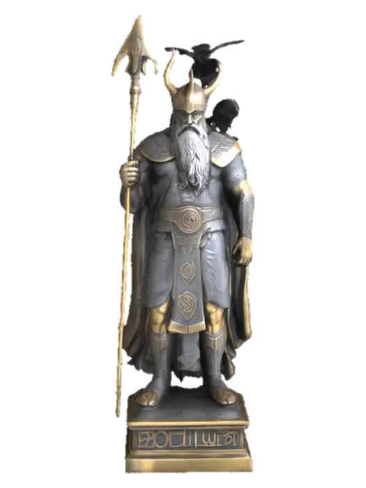 Bronze statue of Odin 3D model, vytvořený pomocí AI