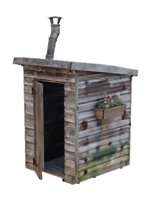 Shed 3D model, vytvořený pomocí AI