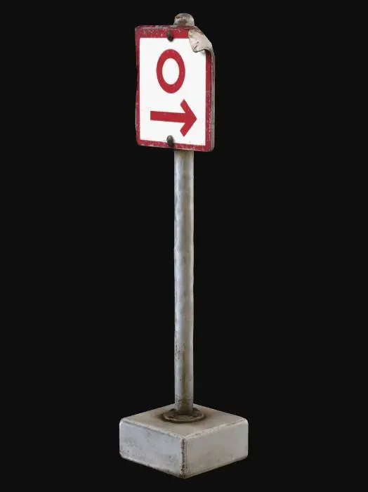 3D model for Rusty Right Arrow Sign