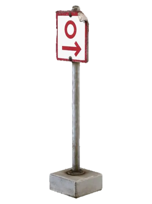 Rusty Right Arrow Sign - Pointer 3D model, vytvořený pomocí AI