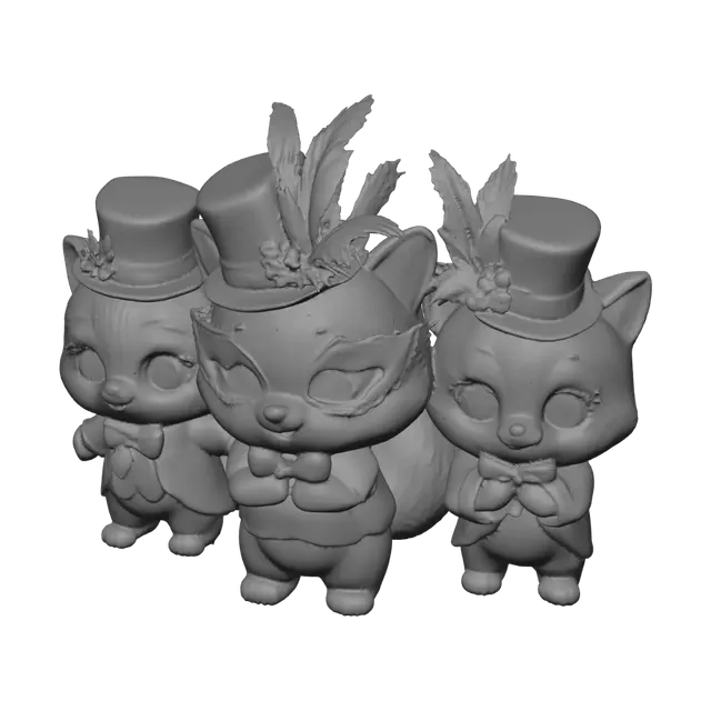 3D model for Masquerade Cat Trio