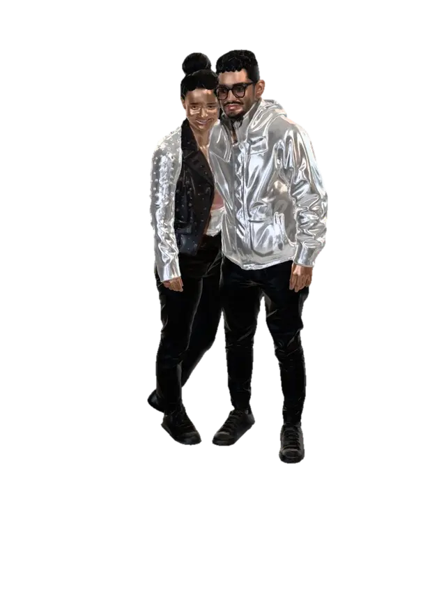Couple on a Stone Platform - Stoneplatform-3D-modell, genererad av AI
