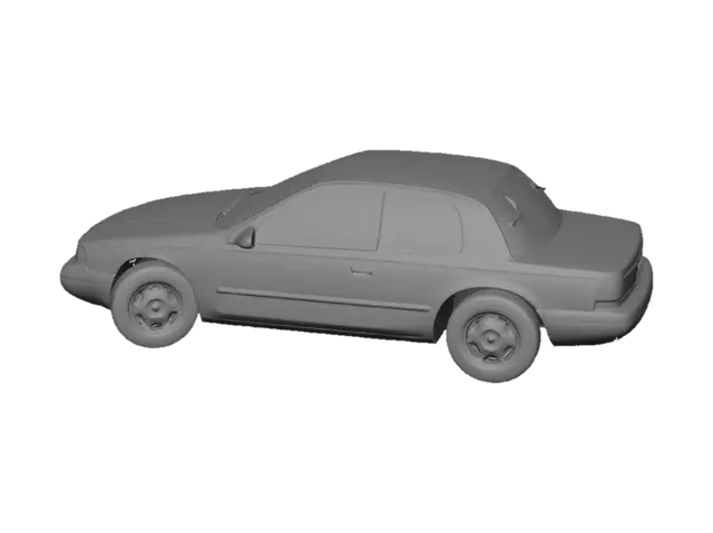 3D model for Black Sedan on a Residential Street
