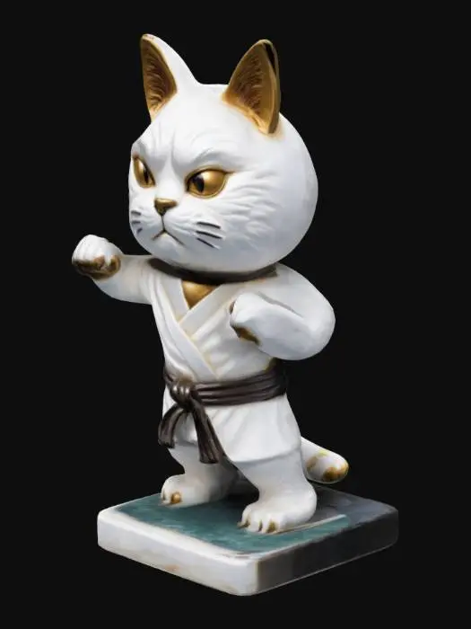 3D model for a karate cat statue