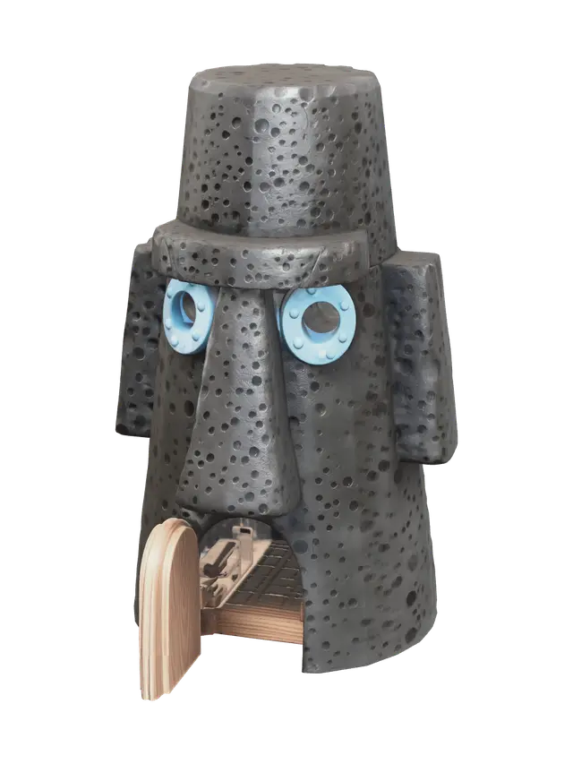Ornate Squidward House 3D model, vytvořený pomocí AI