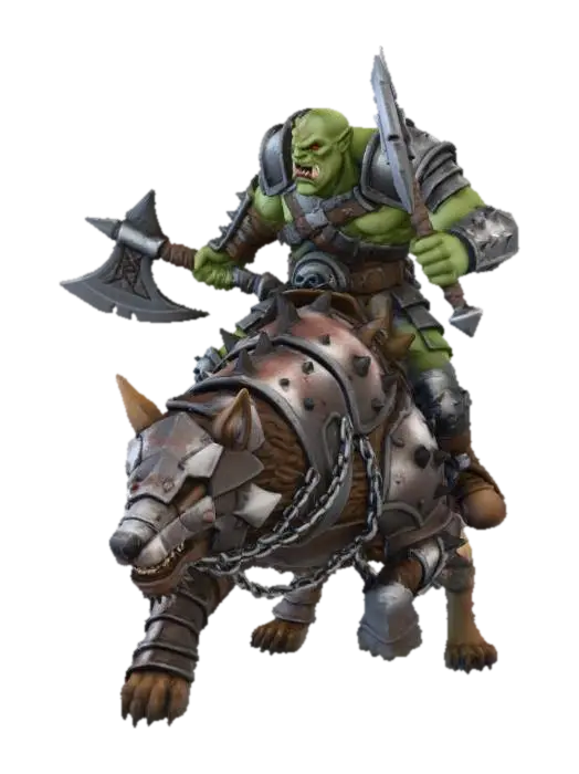 Orc Warlord's Charge-3D-modell, genererad av AI