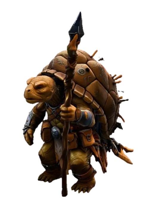 Elder Woodland Protector - Tortoise 3D model, vytvořený pomocí AI