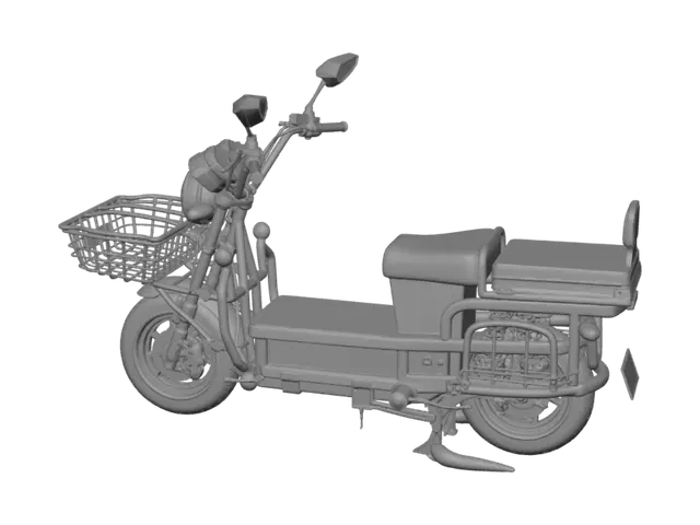3D model for Electric Utility Motorcycle With Front Basket