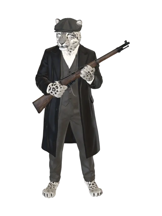 Leopardo de las nieves PB - Ganster 3D model, vytvořený pomocí AI