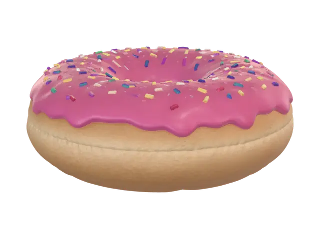 Pink Sprinkles Donut 3D model, vytvořený pomocí AI