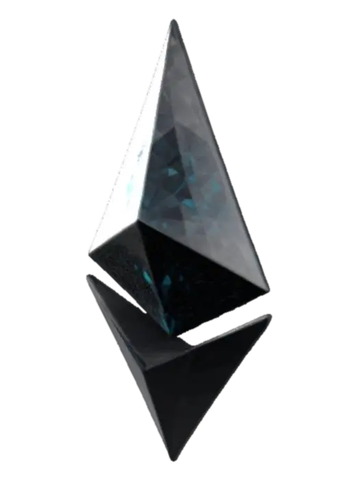 3D-модель El logo de Ethereum es un símbolo geométrico minimalista compuesto por un octaedro… - Crypto, сгенерированная ИИ