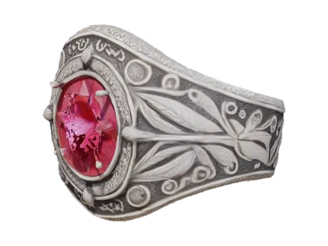 Mystic Ruby Ring 3D model, vytvořený pomocí AI