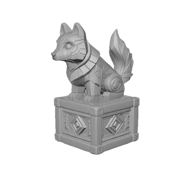 3D model for Wooden Fox Guardian