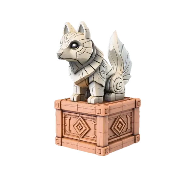 3D model for Wooden Fox Guardian