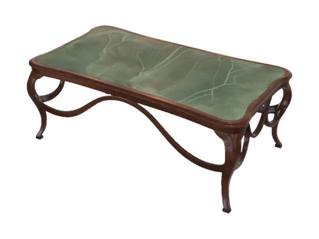 3D model for Cabriole-Leg Glass-Top Coffee Table