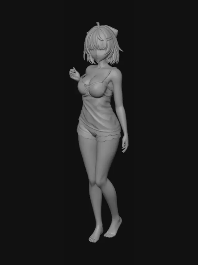 3D model for Silhouette in White Lace