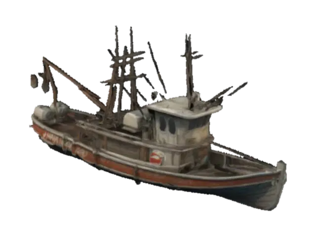 Stylised Floridian Fisher boat inspired by 1975 film JAWS. high quality,very… - Highquality 3D model, vytvořený pomocí AI