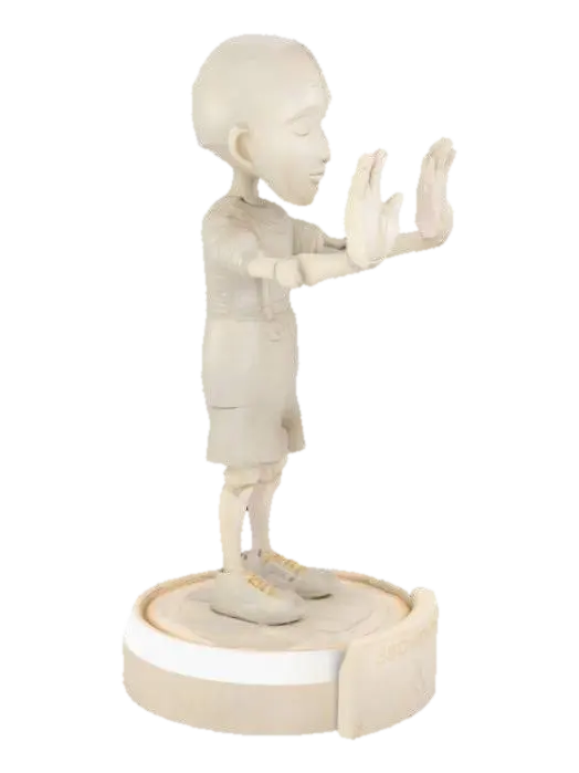 Expedition Figurine, mime 3D model, vytvořený pomocí AI