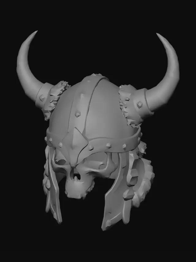 3D model for Horned Skull Viking Helmet