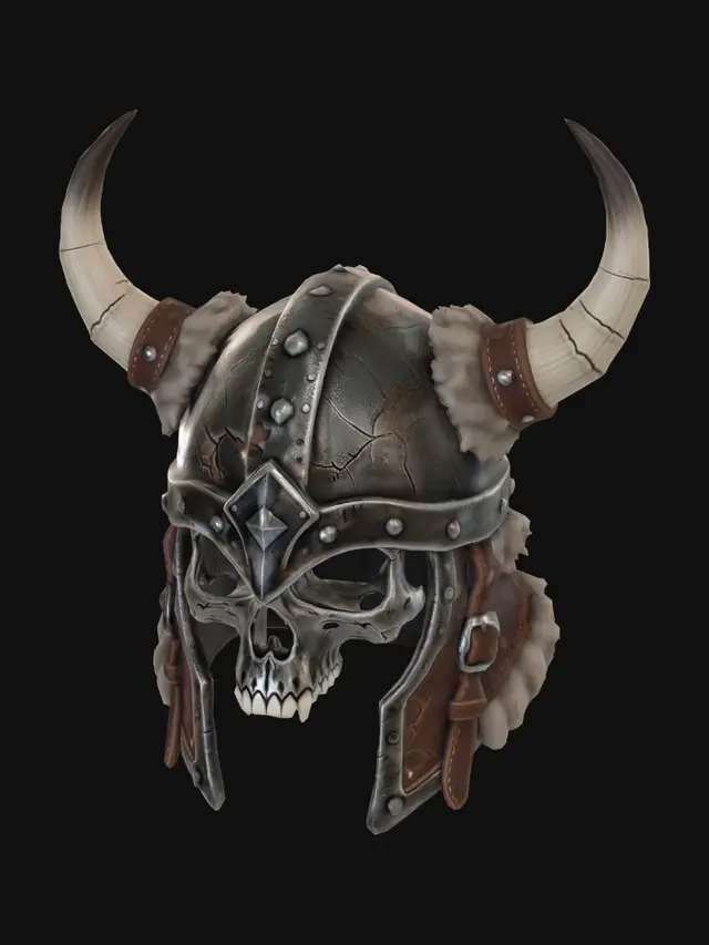 3D model for Horned Skull Viking Helmet