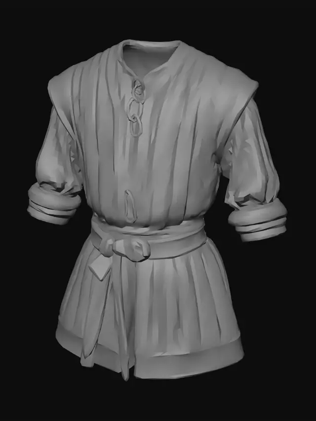 3D model for Ivory Gambeson with Leather Lacing