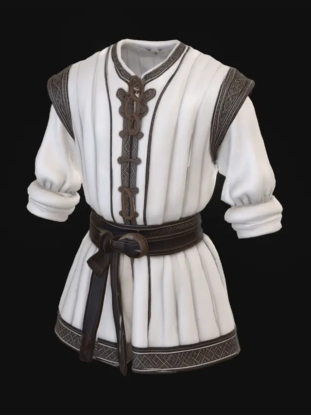 3D model for Ivory Gambeson with Leather Lacing