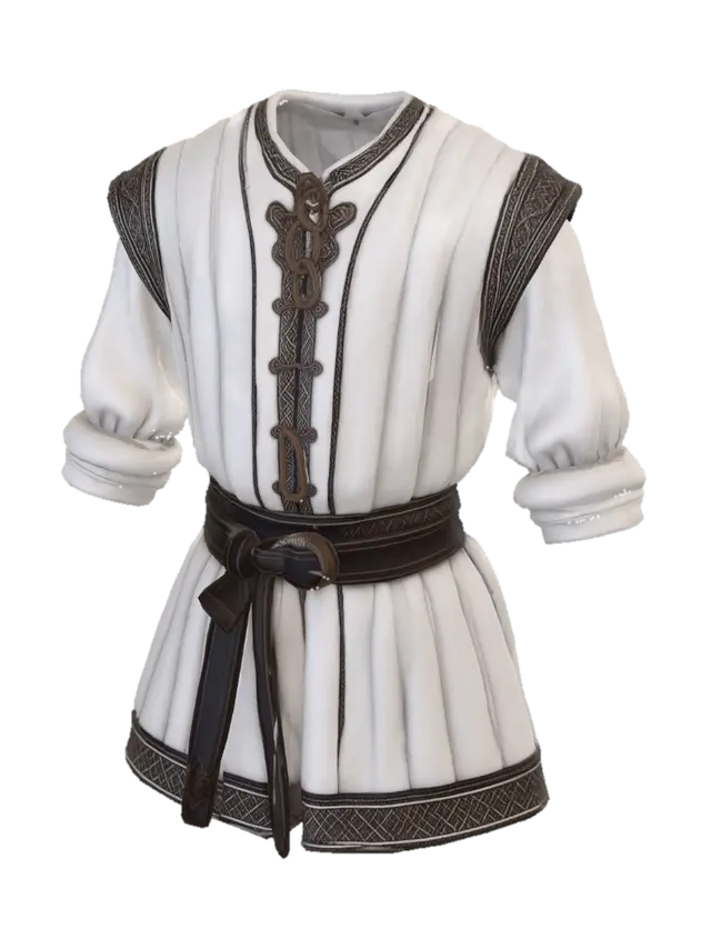 3D model for Ivory Gambeson with Leather Lacing